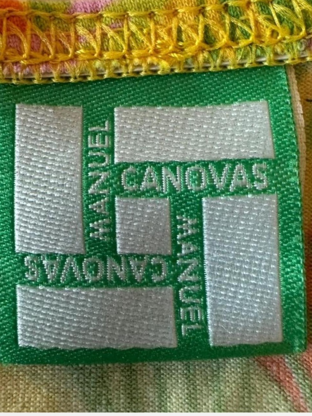 Manuel Canovas Made in France Tropical Leaf Print Stretch Knit Dress Size 8 - Picture 4 of 7
